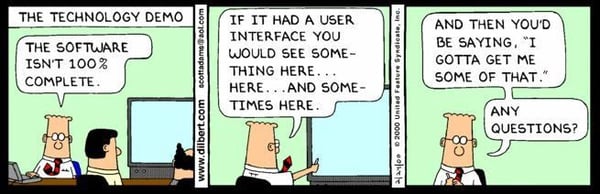 The Technology Demo comic cartoon by Dilbert